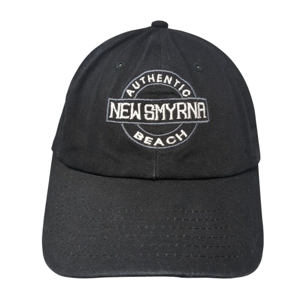 New Smyrna Authentic Beach Slideback Baseball Cap Black OS Adjustable 6 Panel